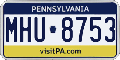 PA license plate MHU8753