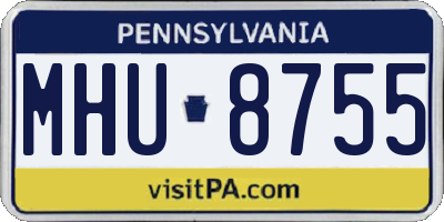PA license plate MHU8755