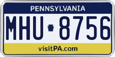 PA license plate MHU8756