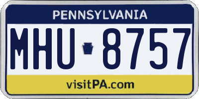 PA license plate MHU8757
