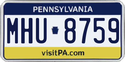 PA license plate MHU8759
