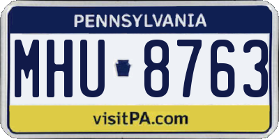 PA license plate MHU8763