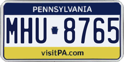 PA license plate MHU8765