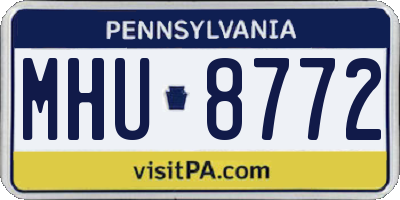 PA license plate MHU8772