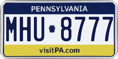 PA license plate MHU8777