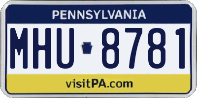 PA license plate MHU8781