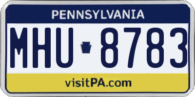 PA license plate MHU8783
