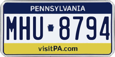 PA license plate MHU8794