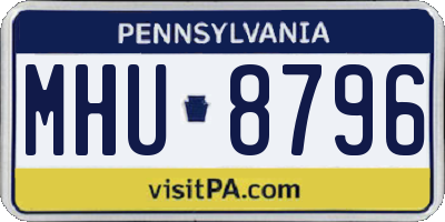 PA license plate MHU8796