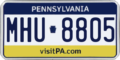 PA license plate MHU8805