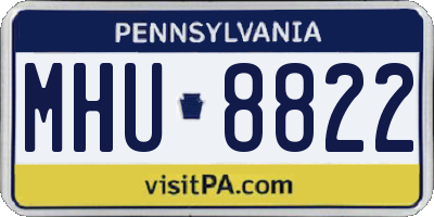PA license plate MHU8822