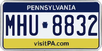 PA license plate MHU8832