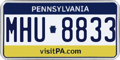 PA license plate MHU8833