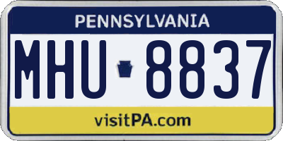 PA license plate MHU8837