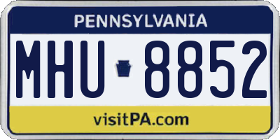 PA license plate MHU8852