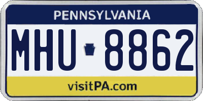 PA license plate MHU8862