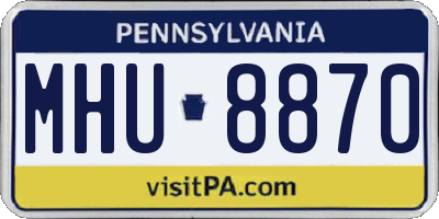 PA license plate MHU8870