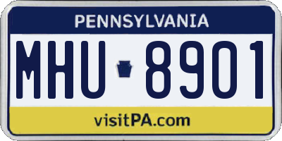PA license plate MHU8901