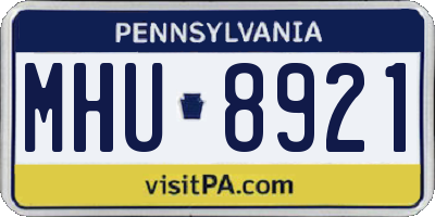 PA license plate MHU8921