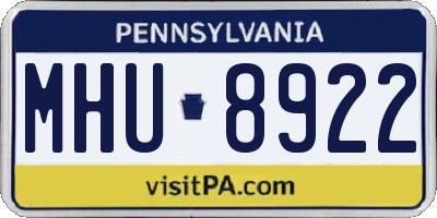 PA license plate MHU8922