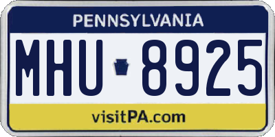PA license plate MHU8925