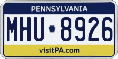 PA license plate MHU8926
