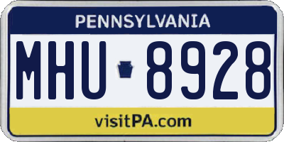 PA license plate MHU8928