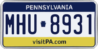 PA license plate MHU8931