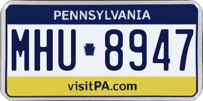 PA license plate MHU8947