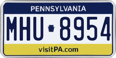 PA license plate MHU8954