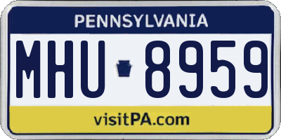 PA license plate MHU8959