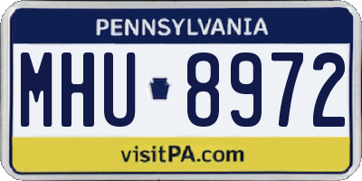 PA license plate MHU8972
