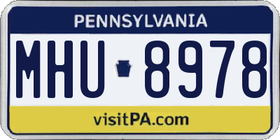 PA license plate MHU8978