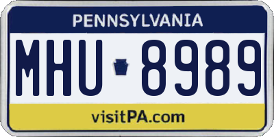 PA license plate MHU8989