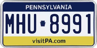 PA license plate MHU8991