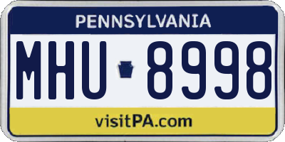 PA license plate MHU8998