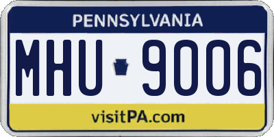 PA license plate MHU9006