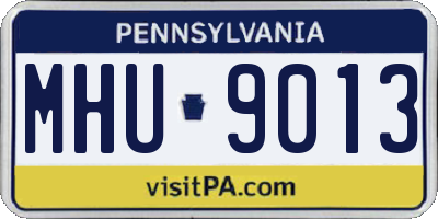 PA license plate MHU9013
