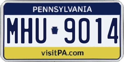 PA license plate MHU9014