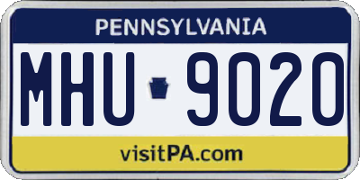 PA license plate MHU9020