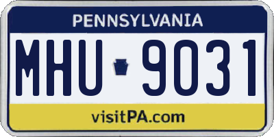PA license plate MHU9031