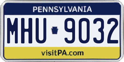 PA license plate MHU9032
