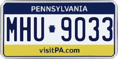PA license plate MHU9033
