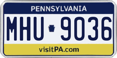 PA license plate MHU9036