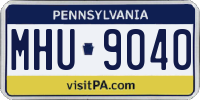 PA license plate MHU9040