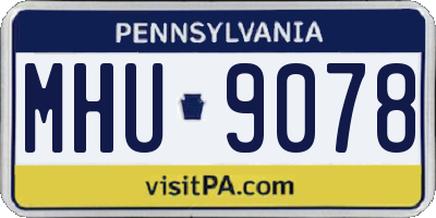 PA license plate MHU9078