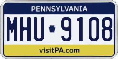 PA license plate MHU9108