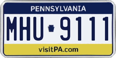 PA license plate MHU9111