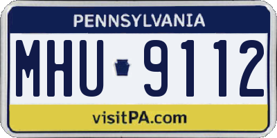 PA license plate MHU9112
