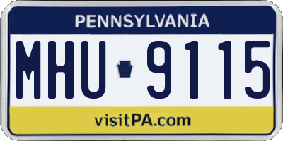 PA license plate MHU9115
